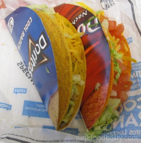 Taco Bell Cool Ranch Doritos Locos Taco and Nacho Cheese Doritos Locos Taco Supreme