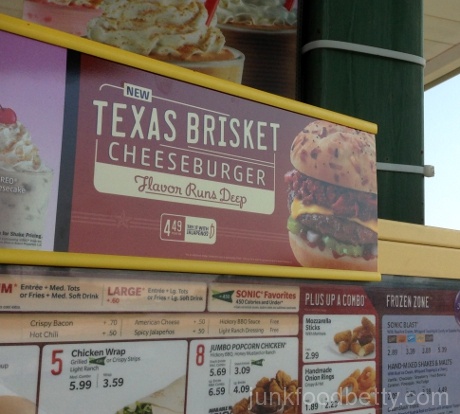 Sonic Texas Brisket Cheeseburger Menu