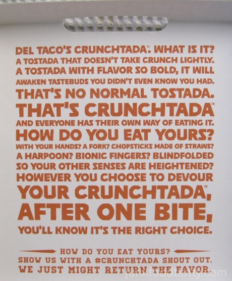 Del Taco CrunchTada Tostada Box Inside