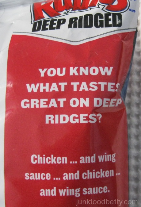 Ruffles Deep Ridged Classic Hot Wings Potato Chips Inspired By Buffalo Wild Wings Bag Back
