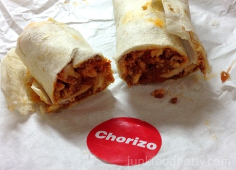 McDonald's Chorizo Burrito Halved