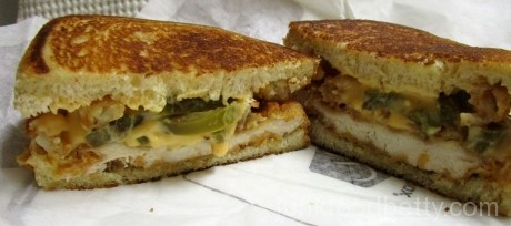 Jack in the Box Spicy Nacho Chicken Sandwich Halves