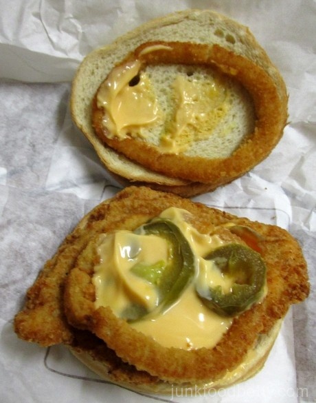 Jack in the Box Spicy Nacho Chicken Sandwich Inside