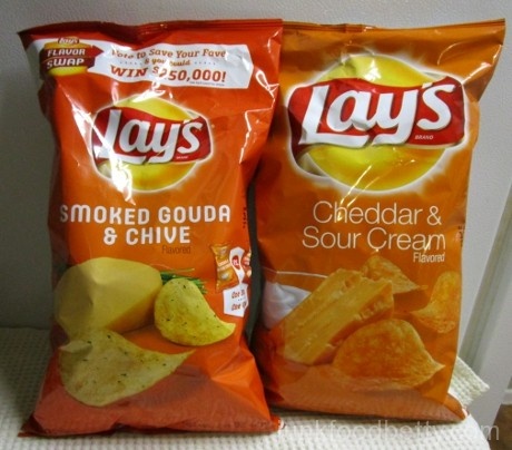 Lay's Flavor Swap Smoked Gouda & Chive and Cheddar & Sour Cream Packages